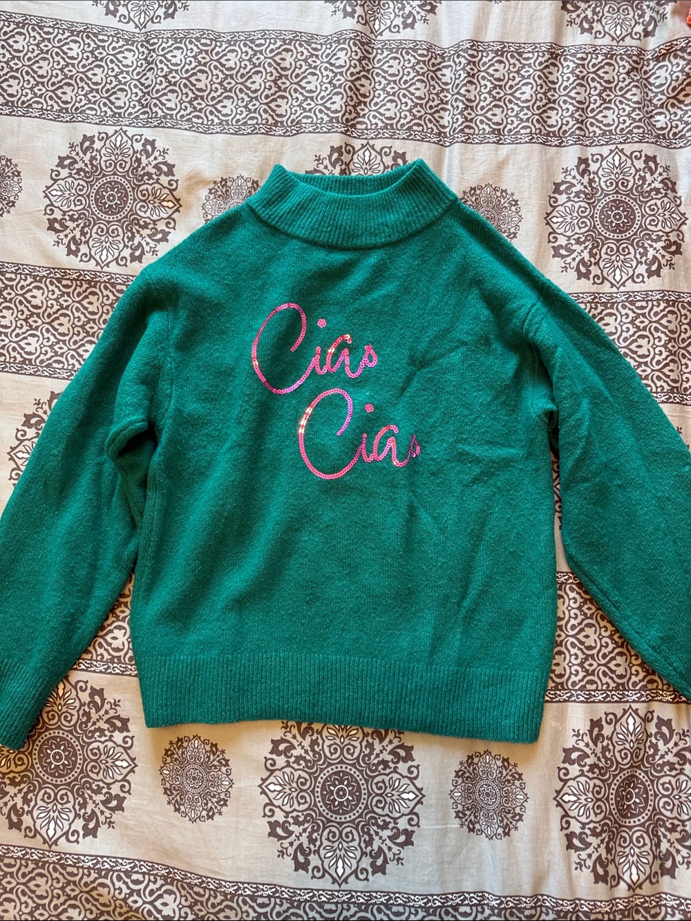 A New New Emerald Green Ciao Ciao Mock Neck Sweater Size small